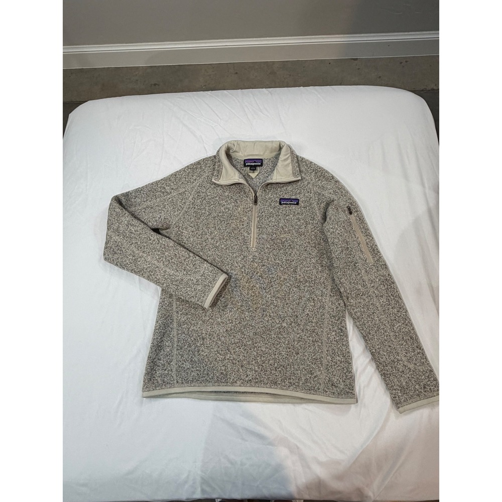 Patagonia Better Sweater 1/4 Zip Pullover Fleece Oatmeal Heather Gray Small